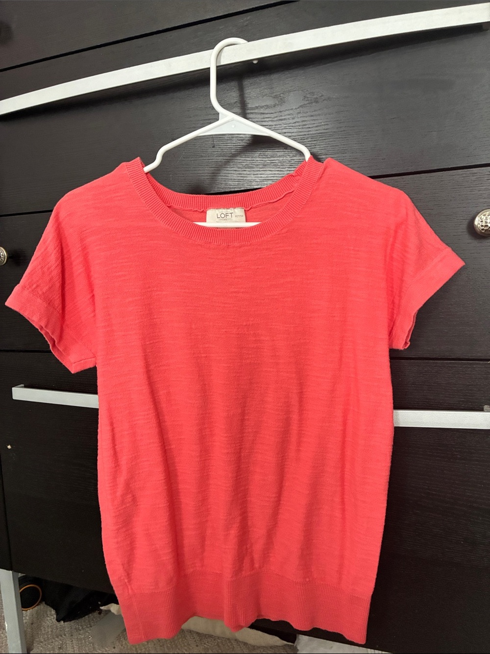 LOFT Coral Short-Sleeve Knit Tee